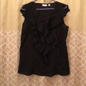 NY&Co. ruffle front black blouse 🕶🖤
